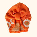 *PRECOMMANDE Turban en Jacquard Laine Merino GARANCE - Orange Bandeau naissance Bandeau adulte bonnet Chimio