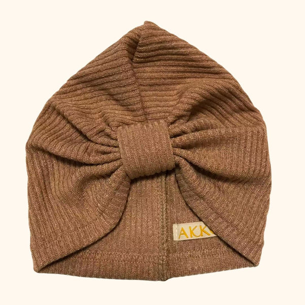 *PRECOMMANDE Turban ROSA - Maille Chaude CAMEL Bandeau naissance Bandeau adulte bonnet Chimio