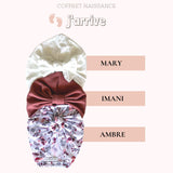 Coffret "J'arrive" Bandeau naissance Bandeau adulte bonnet Chimio