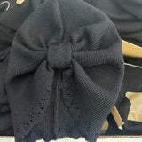 *PRECOMMANDE Turban Laine Merino LUSSY - Noir Bandeau naissance Bandeau adulte bonnet Chimio