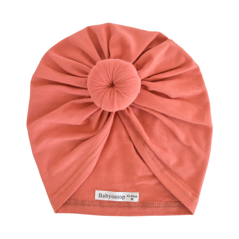 Turban JUSTINE Coton Bio - Orange Tawny Bandeau naissance Bandeau adulte bonnet Chimio