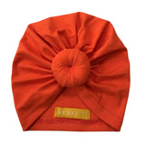 Turban Coton JUSTINE - Tangerine Bandeau naissance Bandeau adulte bonnet Chimio