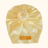 Turban Coton JUSTINE - Jaune Soleil Bandeau naissance Bandeau adulte bonnet Chimio