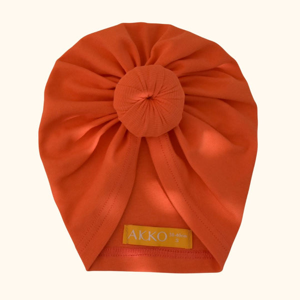 Turban Coton JUSTINE - Tangerine Bandeau naissance Bandeau adulte bonnet Chimio