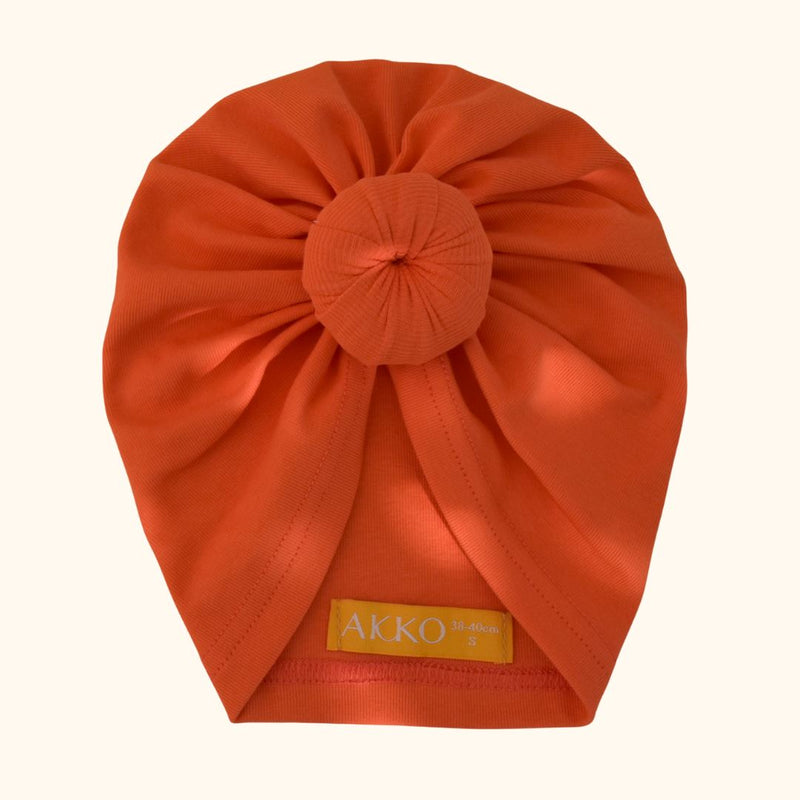 Turban Coton JUSTINE - Tangerine Bandeau naissance Bandeau adulte bonnet Chimio