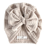 TURBAN Lina - Tricot gaufré BEIGE Bandeau naissance Bandeau adulte bonnet Chimio