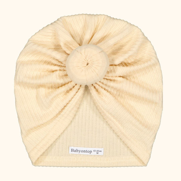 TURBAN Alba - Texturé Beige Crème Bandeau naissance Bandeau adulte bonnet Chimio