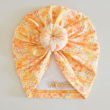 Turban HANAE - SUNSET Coton Bio GOTS Bandeau naissance Bandeau adulte bonnet Chimio