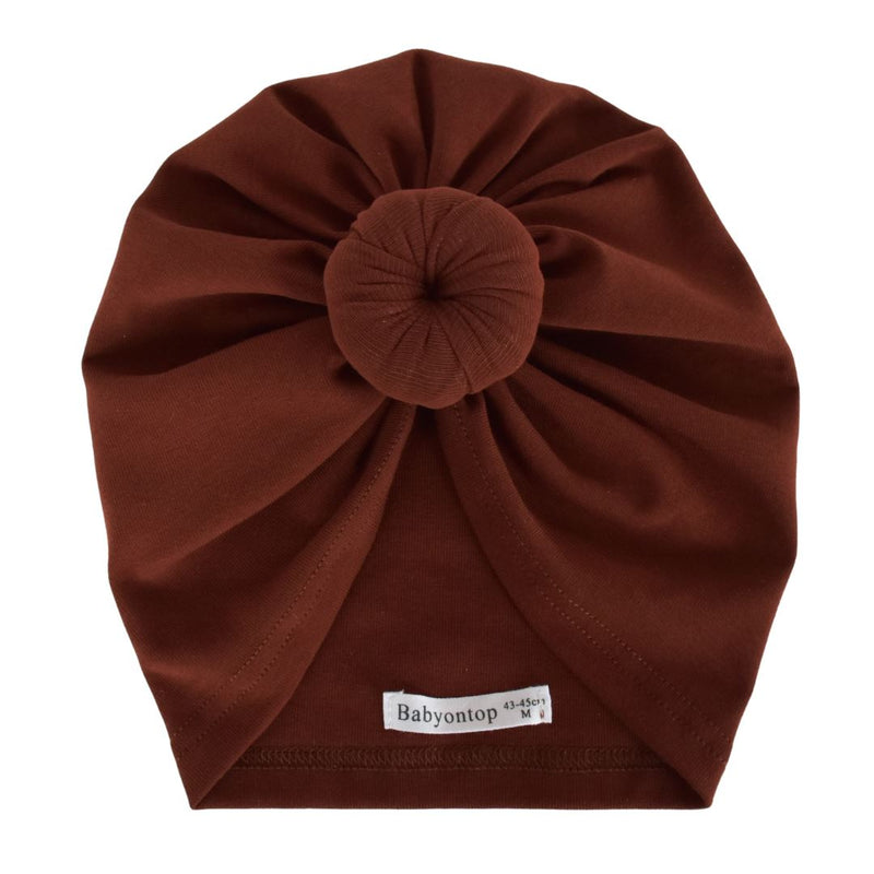 Turban Coton JUSTINE - Sienne Brûlée Bandeau naissance Bandeau adulte bonnet Chimio