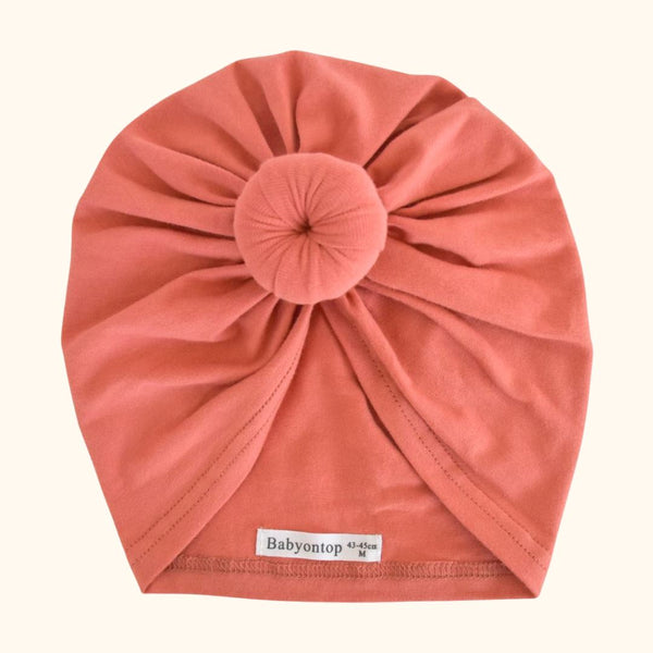 Turban JUSTINE Coton Bio GOTS - Orange Tawny Bandeau naissance Bandeau adulte bonnet Chimio