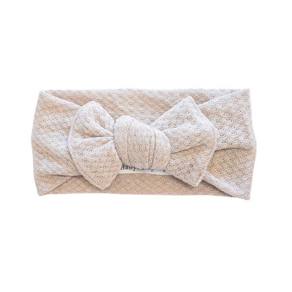 Bandeau LINA - Tissu gaufré BEIGE Bandeau naissance Bandeau adulte bonnet Chimio