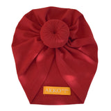 Turban Coton JUSTINE - Rouge Bandeau naissance Bandeau adulte bonnet Chimio