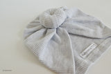 Turban Coton Epais KAYE - Gris Bandeau naissance Bandeau adulte bonnet Chimio