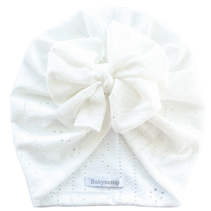 Turban MARY - BREE Dentelle Blanche Bandeau naissance Bandeau adulte bonnet Chimio